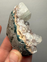 Load image into Gallery viewer, Green Apophyllite on Red & Green Heulandite – Deccan Traps, Maharashtra, India