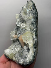 Load image into Gallery viewer, High-Grade Green Apophyllite with Pink Stilbite on Black Chalcedony – Deccan Traps, India