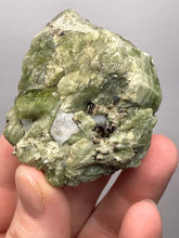 Load image into Gallery viewer, Electric Green Diopside on Quartz – Collector Mineral Specimen (Gilgit-Baltistan) Pakistan
