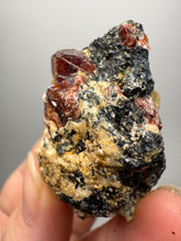 Load image into Gallery viewer, Naturally Faceted Zircon Crystal on Pegmatite–Biotite Matrix • Pakistan Mineral Specimen