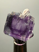 Load image into Gallery viewer, Rhodochrosite + Quartz on Purple Isometric Fluorite (Thumbnail Specimen) | Wutong Mine, China