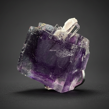 Load image into Gallery viewer, Rhodochrosite + Quartz on Purple Isometric Fluorite (Thumbnail Specimen) | Wutong Mine, China