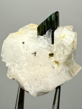 Load image into Gallery viewer, Dark Green Cap Stak Nala Tourmaline and Cleavelandite – Haramosh Mountains, Pakistan | Thumbnail Specimen