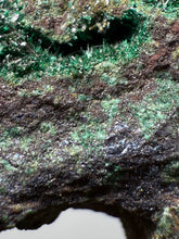 Load image into Gallery viewer, Brochantite Collector Mineral Specimen – Vivid Green Copper Crystals from Morocco