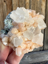 Load image into Gallery viewer, Storm Cloud Calcite on Orange Gemmy Heulandite Zeolite • Maharashtra, India