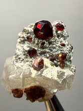Load image into Gallery viewer, High-Grade Naturally Faceted Red Spessartine Garnet on Matrix — Skardu, Pakistan