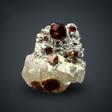 Load image into Gallery viewer, High-Grade Naturally Faceted Red Spessartine Garnet on Matrix — Skardu, Pakistan