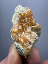 Load image into Gallery viewer, Hessonite Garnet Cluster on Matrix – Natural Collector Specimen from Pakistan | High-Grade Orange-Red Garnet Crystals