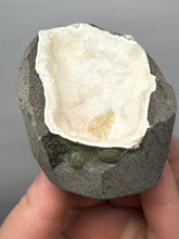 Load image into Gallery viewer, Golden Calcite on Druzy Chalcedony — Deccan Traps, Maharashtra, India