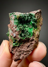 Load image into Gallery viewer, Brochantite Collector Mineral Specimen – Vivid Green Copper Crystals from Morocco