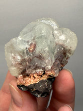 Load image into Gallery viewer, Lustrous Apophyllite over Red Heulandite (Zeolite Pocket) — Deccan Traps, Maharashtra, India