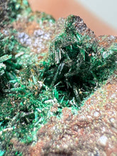 Load image into Gallery viewer, Brochantite Collector Mineral Specimen – Vivid Green Copper Crystals from Morocco