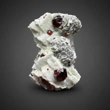 Load image into Gallery viewer, High-Grade Naturally Faceted Red Spessartine Garnet on Matrix — Skardu, Pakistan