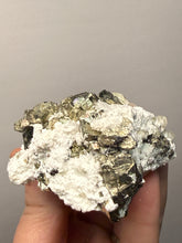 Load image into Gallery viewer, 2.9” New Find: Huanzala Mine Peru Sphalerite + Chalcopyrite + Apatite + Calcite + Quartz | Collector Display Specimen