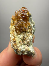 Load image into Gallery viewer, Hessonite Garnet Cluster on Matrix – Natural Collector Specimen from Pakistan | High-Grade Orange-Red Garnet Crystals