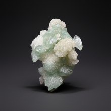 Load image into Gallery viewer, Luminous Mint Apophyllite with Glittering Druzy Sugar Quartz – India