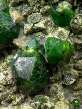 Load image into Gallery viewer, Gemmy Green Garnet on Matrix – Pakistan Collector Specimen