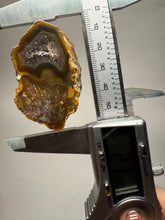 Load image into Gallery viewer, High-Grade Indonesian Sumatra Agate Pair – Vibrant Banded Chalcedony with Rich Color Zoning, Pseudomorphs, Sticks, Inclusions, Druzy Quartz Pocket | Ethical Lapidary & Collector Display Specimens