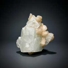 Load image into Gallery viewer, High-Grade Light Green Apophyllite on Pink Stilbite Zeolite | Indian Collector Mineral Specimen
