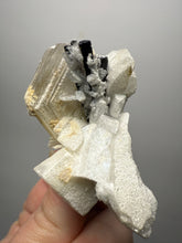 Load image into Gallery viewer, Green Cap Dark Green Stak Nala Tourmaline on Cleavelandite on Matrix – Haramosh Mountains, Pakistan