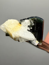 Load image into Gallery viewer, Blue Cap Dark Green Stak Nala Tourmaline and Cleavelandite – Haramosh Mountains, Pakistan | Thumbnail Specimen
