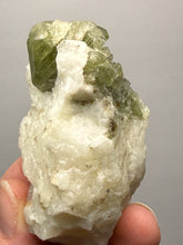 Load image into Gallery viewer, Electric Green Diopside on Quartz – Collector Mineral Specimen (Gilgit-Baltistan) Pakistan