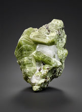 Load image into Gallery viewer, Electric Green Diopside on Quartz – Collector Mineral Specimen (Gilgit-Baltistan) Pakistan
