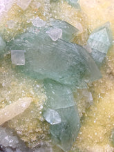 Load image into Gallery viewer, Luminous Mint Apophyllite with Glittering Druzy Sugar Quartz – India