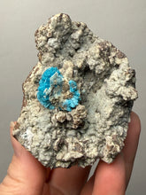 Load image into Gallery viewer, Rare Electric Blue Cavansite on Druzy Matrix – Collector Mineral Specimen | India