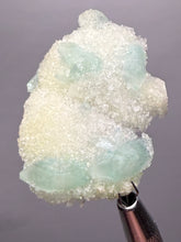 Load image into Gallery viewer, Luminous Mint Apophyllite with Glittering Druzy Sugar Quartz – India