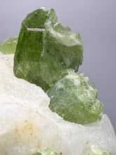 Load image into Gallery viewer, Electric Green Diopside on Quartz – Collector Mineral Specimen (Gilgit-Baltistan) Pakistan
