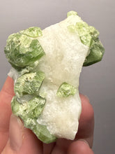 Load image into Gallery viewer, Electric Green Diopside on Quartz – Collector Mineral Specimen (Gilgit-Baltistan) Pakistan