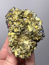 Load image into Gallery viewer, 3.3” New Find: Huanzala Mine Peru Sphalerite + Chalcopyrite + Apatite + Calcite + Quartz | Collector Display Specimen