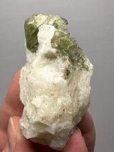 Load image into Gallery viewer, Electric Green Diopside on Quartz – Collector Mineral Specimen (Gilgit-Baltistan) Pakistan