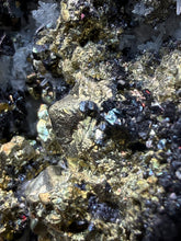 Load image into Gallery viewer, 5.1” New Find: Huanzala Mine Peru Sphalerite + Chalcopyrite + Apatite + Calcite + Quartz | Collector Display Specimen