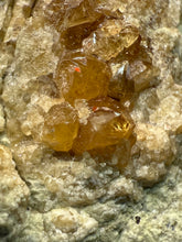 Load image into Gallery viewer, Hessonite Garnet Cluster on Matrix – Natural Collector Specimen from Pakistan | High-Grade Orange-Red Garnet Crystals