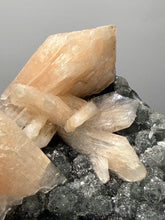 Load image into Gallery viewer, Pink Stilbite Druzy on Botryoidal Black Chalcedony | India | High-Grade Mineral Collector Specimen