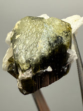 Load image into Gallery viewer, Dark Green Cap Stak Nala Tourmaline and Cleavelandite – Haramosh Mountains, Pakistan | Thumbnail Specimen