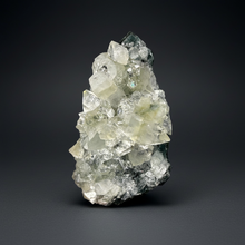 Load image into Gallery viewer, High-Grade Green Apophyllite on Black Chalcedony – Deccan Traps, Maharashtra, India (Collector Cabinet Specimen)