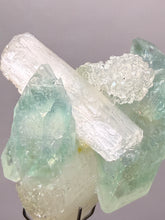 Load image into Gallery viewer, Luminous Mint Apophyllite with Glittering Druzy Sugar Quartz – India