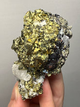 Load image into Gallery viewer, 3.8” New Find: Huanzala Mine Peru Sphalerite + Chalcopyrite + Apatite + Calcite + Quartz | Collector Display Specimen