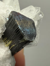 Load image into Gallery viewer, Blue Cap on Dark Green Stak Nala Tourmaline on Cleavelandite on Matrix – Haramosh Mountains, Pakistan