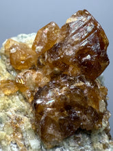 Load image into Gallery viewer, Hessonite Garnet Cluster on Matrix – Natural Collector Specimen from Pakistan | High-Grade Orange-Red Garnet Crystals
