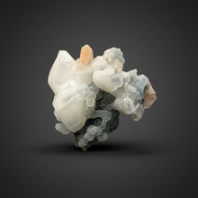 Load image into Gallery viewer, Pink Stilbite with Druzy Frosted Optical Calcite — India Zeolite Specimen