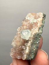 Load image into Gallery viewer, Pink Apophyllite on Red & Green Heulandite – Deccan Traps, Maharashtra, India