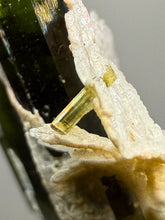 Load image into Gallery viewer, Deep Green Stak Nala Tourmaline with Cleavelandite – Haramosh Mountains, Pakistan | Thumbnail Specimen