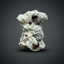 Load image into Gallery viewer, High-Grade Naturally Faceted Red Spessartine Garnet on Matrix — Skardu, Pakistan