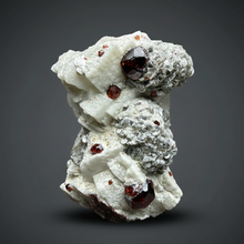 Load image into Gallery viewer, High-Grade Naturally Faceted Red Spessartine Garnet on Matrix — Skardu, Pakistan
