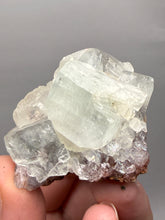 Load image into Gallery viewer, Lustrous Apophyllite over Red Heulandite (Zeolite Pocket) — Deccan Traps, Maharashtra, India