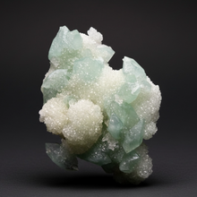 Load image into Gallery viewer, Luminous Mint Apophyllite with Glittering Druzy Sugar Quartz – India
